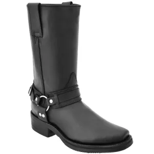 Botas de Cuero con Horma Biker para Motociclista Color Negro WD-172