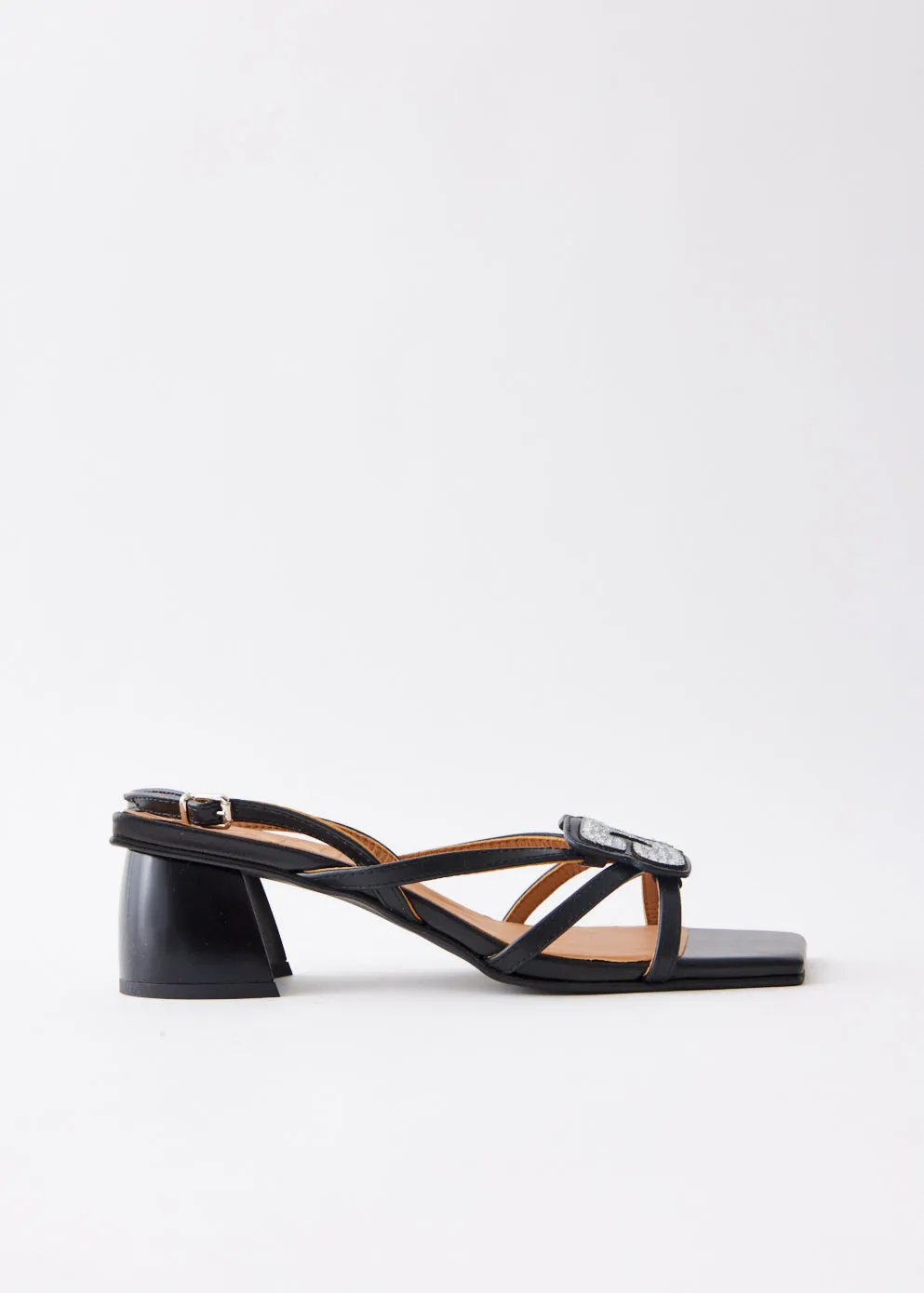 Butterfly Strass Kitten Heel Sandals