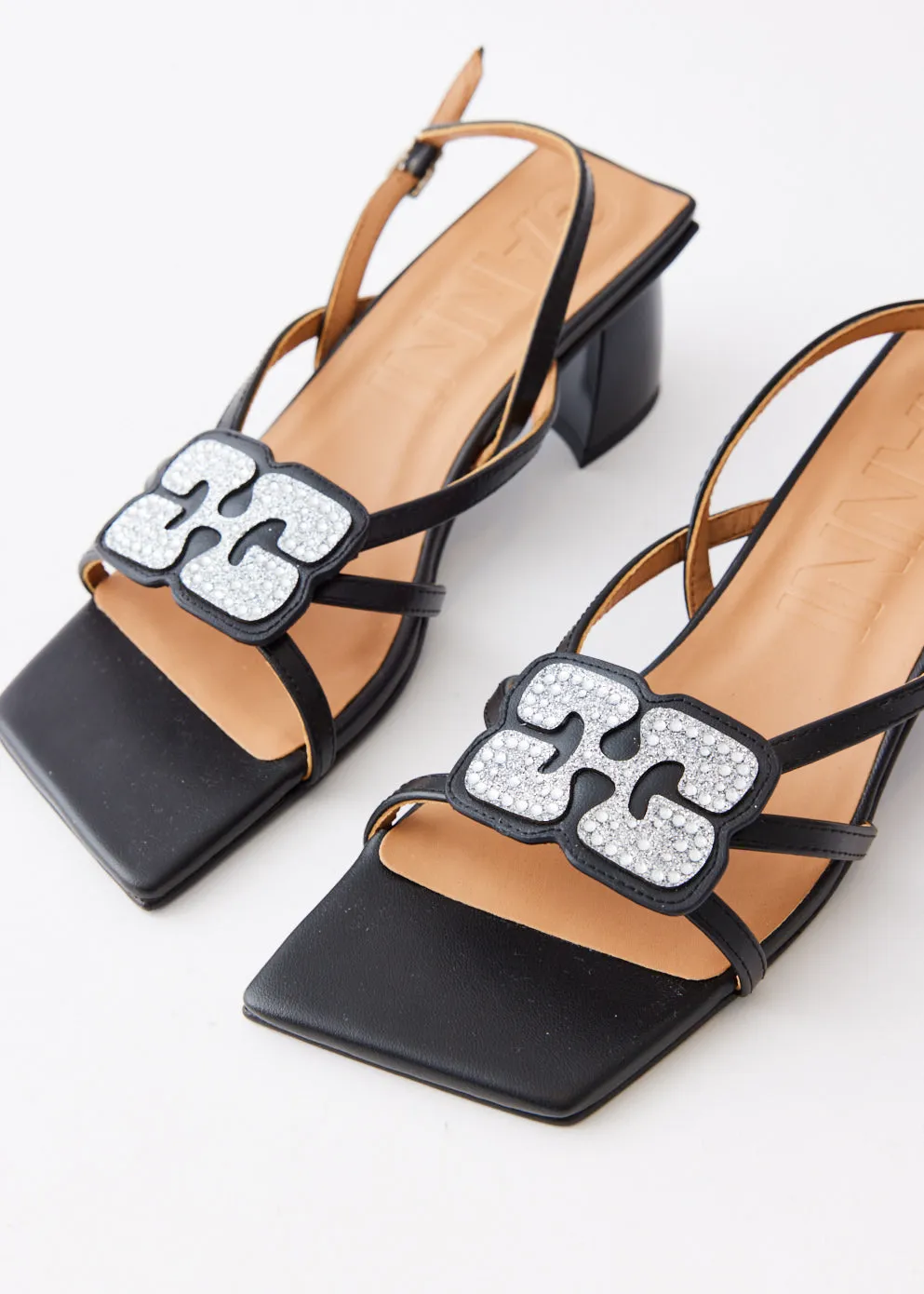 Butterfly Strass Kitten Heel Sandals