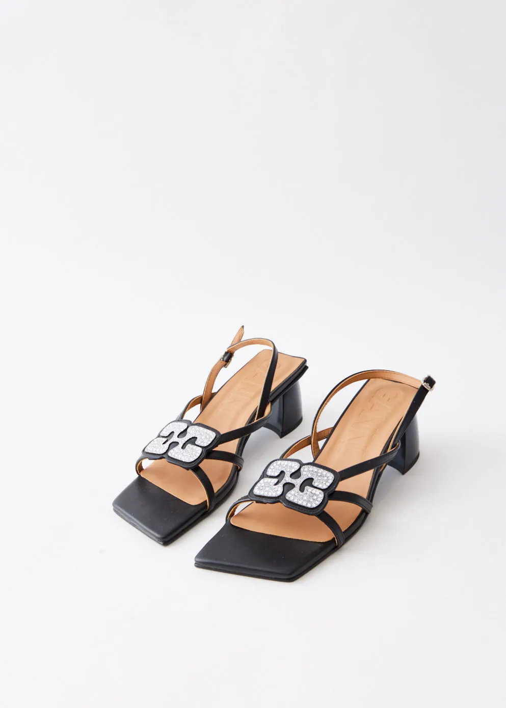 Butterfly Strass Kitten Heel Sandals
