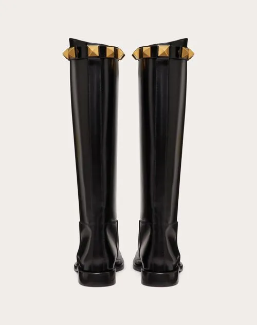 CALFSKIN LEATHER ROMAN STUD BOOT 15MM