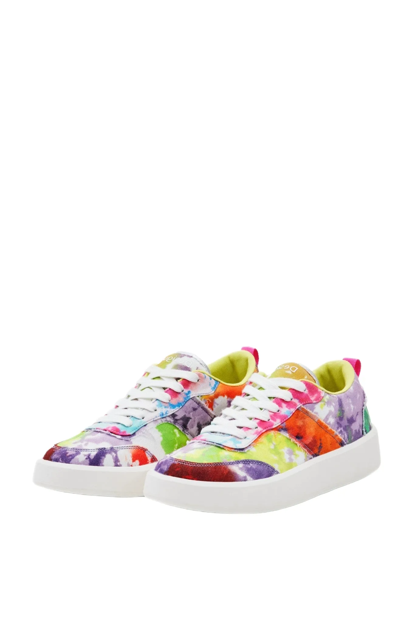 Desigual Fancy Tie Dye Multicoloured Patchwork Platform Sneakers 23SSKA04