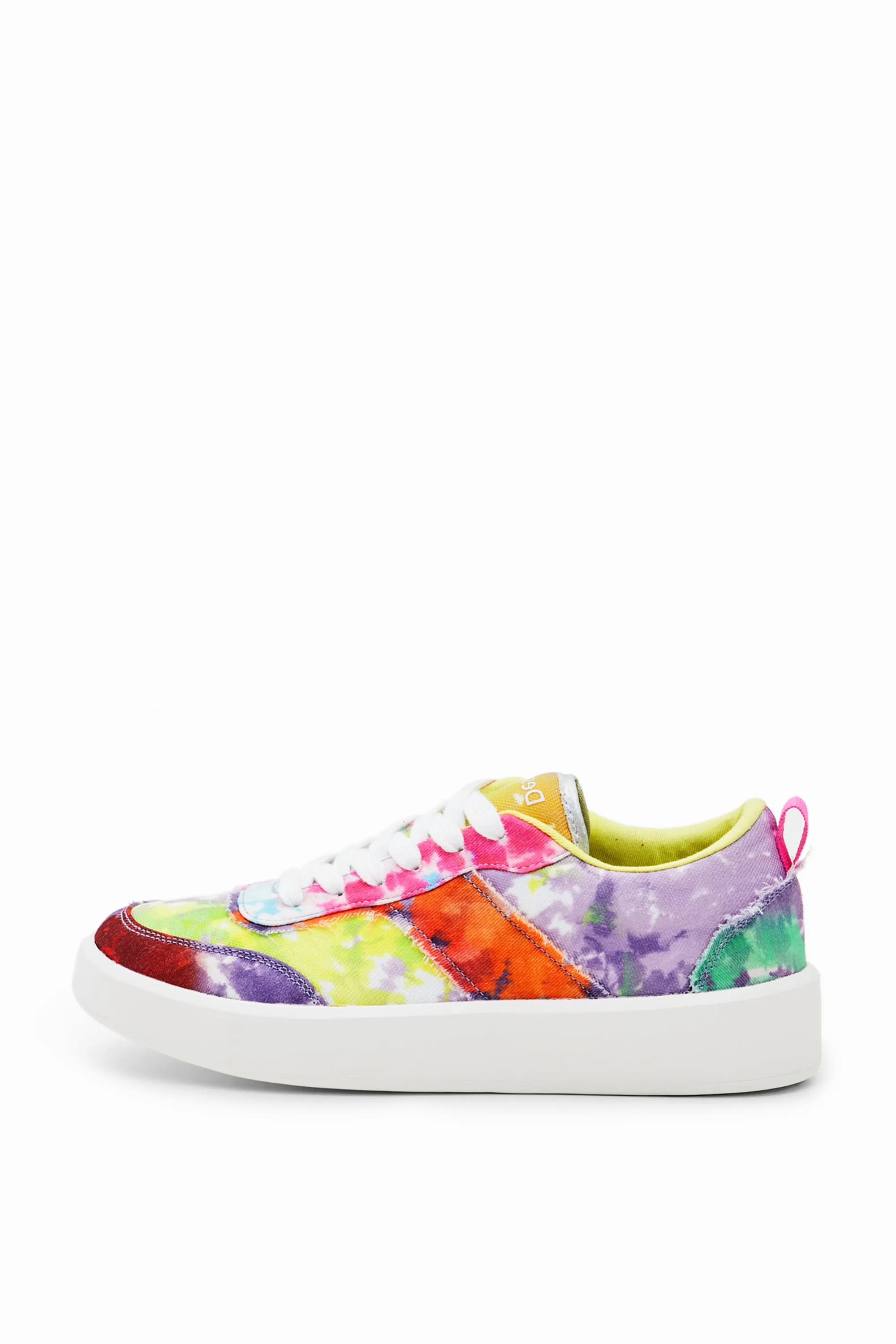 Desigual Fancy Tie Dye Multicoloured Patchwork Platform Sneakers 23SSKA04
