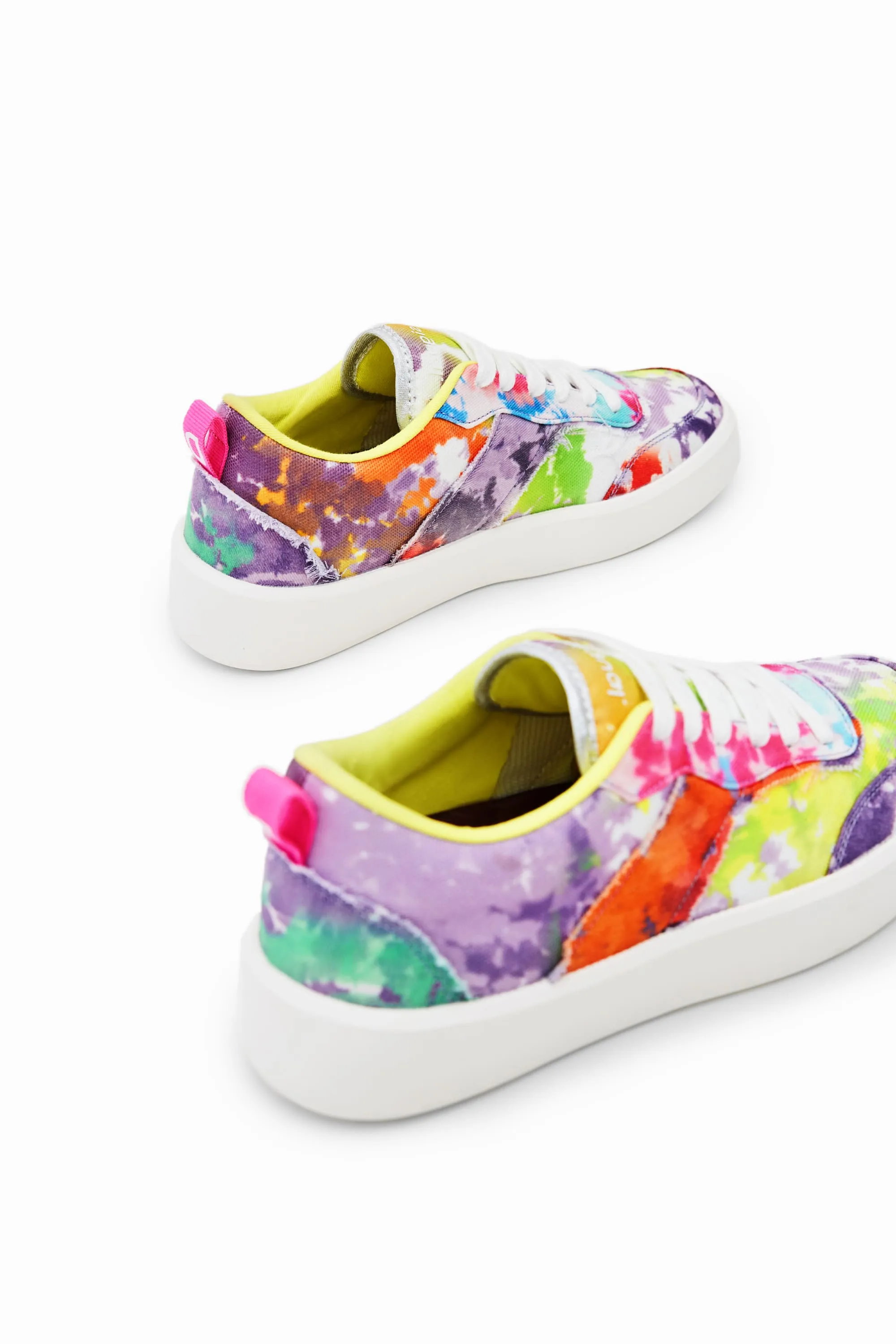 Desigual Fancy Tie Dye Multicoloured Patchwork Platform Sneakers 23SSKA04