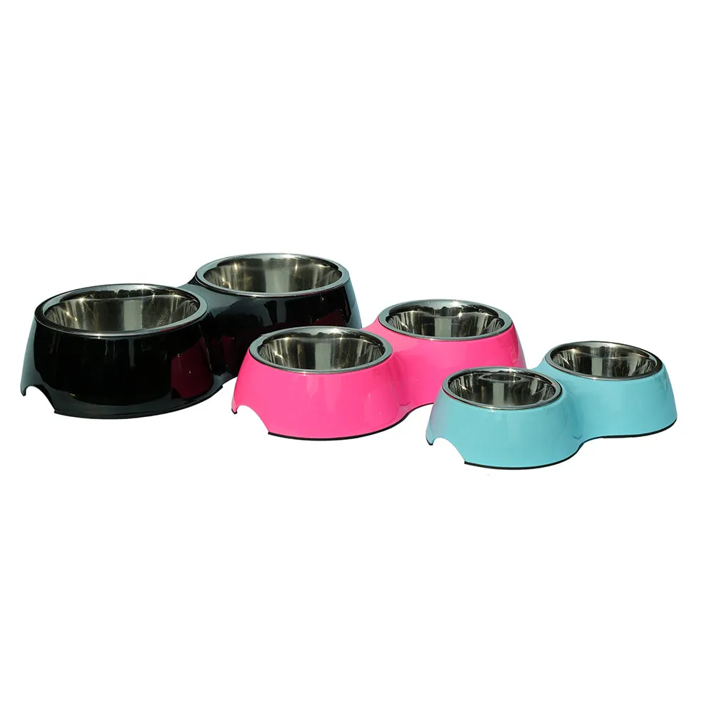 Melamine Double Diner - Anti-Skid-Black