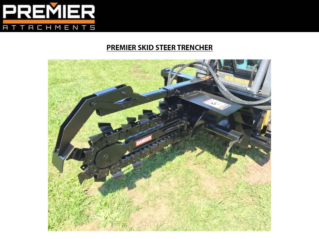 Premier Trencher For Skid Steers Model T155 - T350 | 15-20 GPM | Max Trench Width: 12"