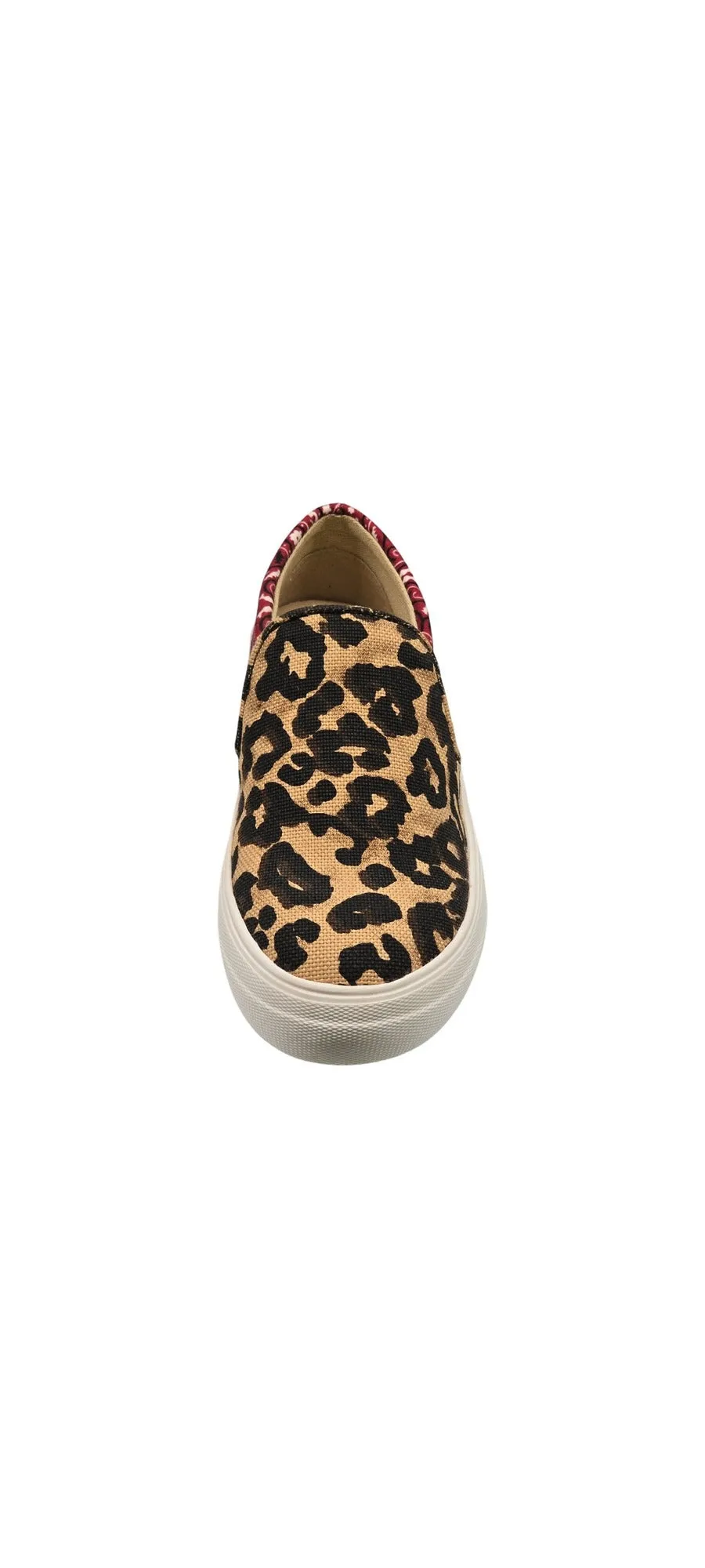 Steve Madden Gills Leopard Velvet Slip On Rounded Toe Casual Platform Sneakers