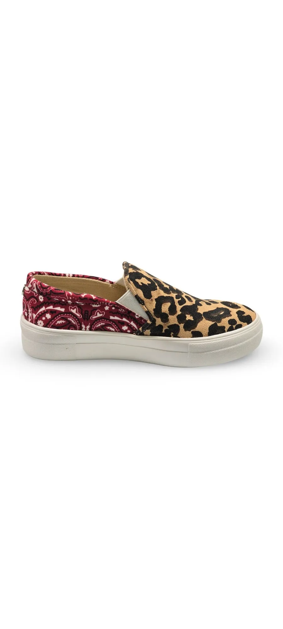 Steve Madden Gills Leopard Velvet Slip On Rounded Toe Casual Platform Sneakers