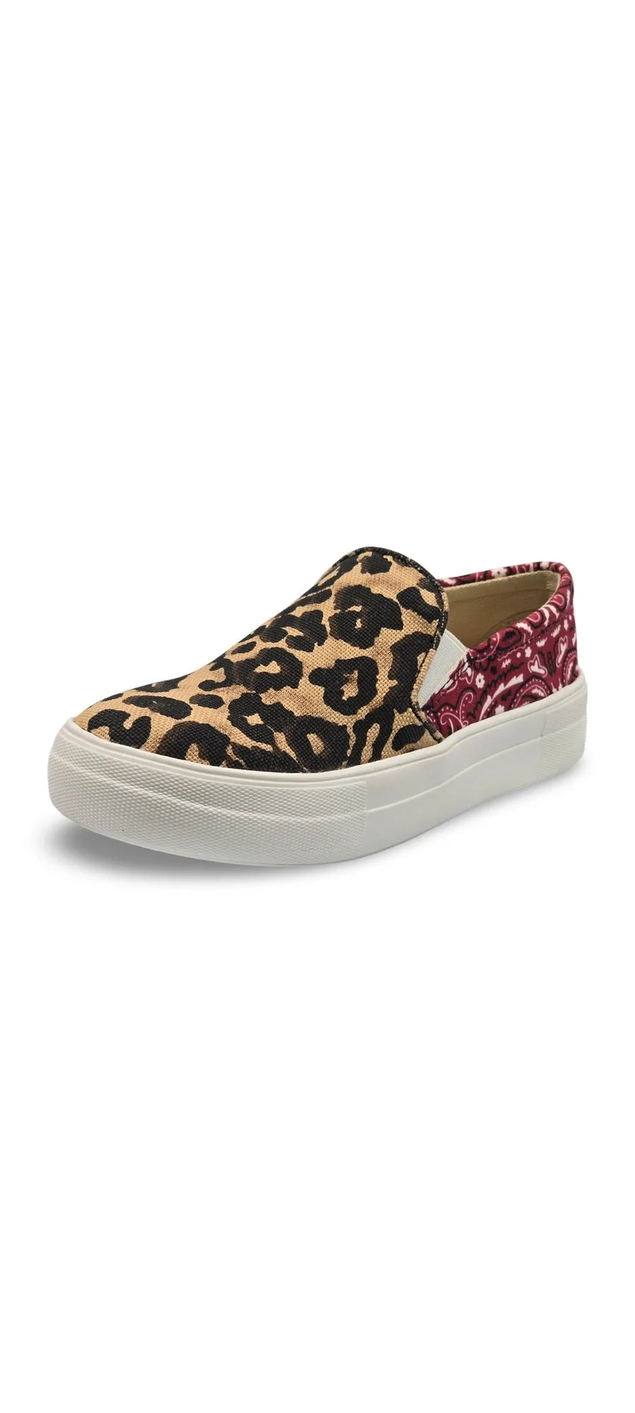 Steve Madden Gills Leopard Velvet Slip On Rounded Toe Casual Platform Sneakers